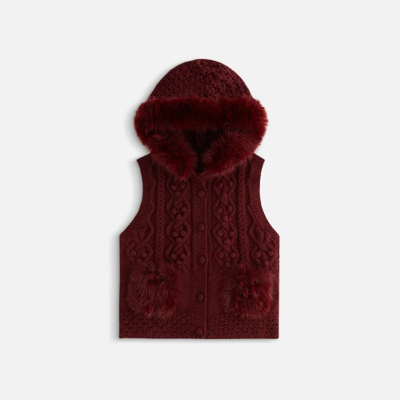 Kith Women Hartley Knit Fur Hooded Vest - Haut Hoodie with Crew Neck Simple Timeless Kith Women Hartley Knit Fur Hooded Vest - Haut Hoodie with Crew Neck Simple Timeless
