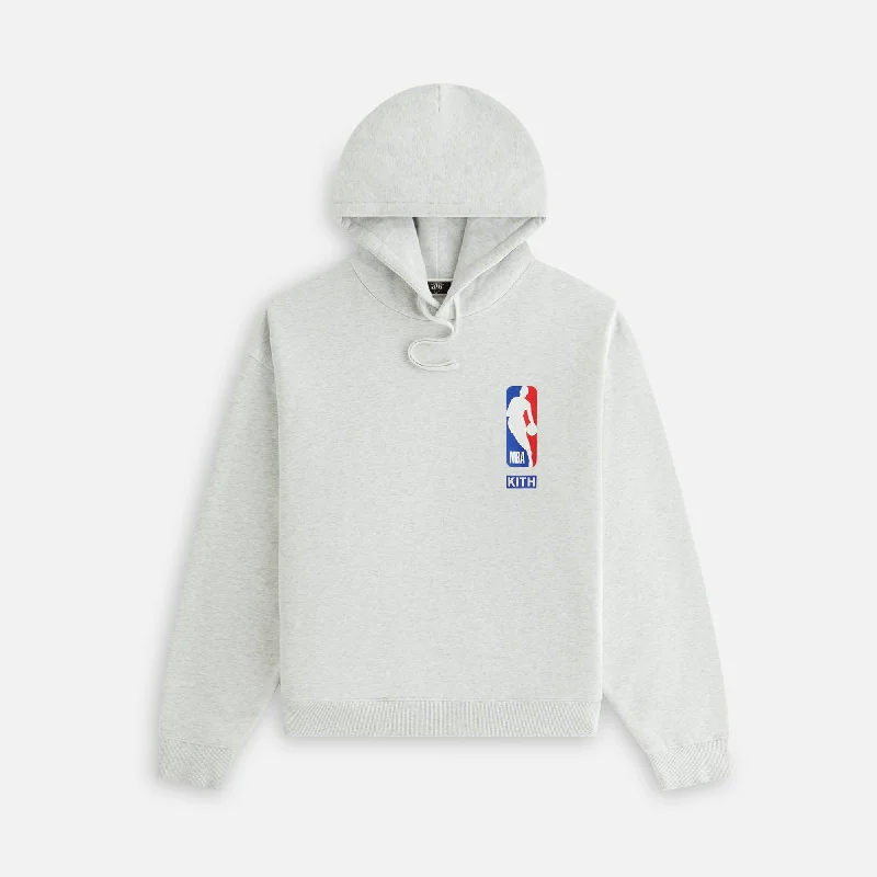 Kith Women for the New York Knicks Maverick Hoodie - Light Heather Grey Hoodie with Hem Raw Edge Edgy Unfinished Kith Women for the New York Knicks Maverick Hoodie - Light Heather Grey Hoodie with Hem Raw Edge Edgy Unfinished