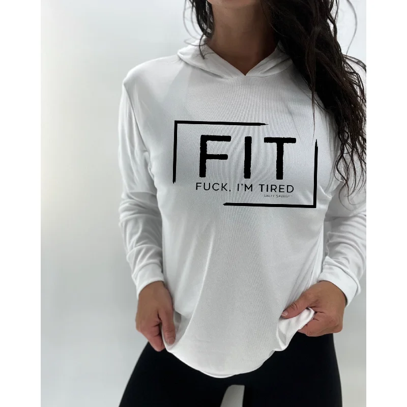 Salty Savage Unisex "FIT" Long Sleeve Hooded Performance UPF 50+ Fishing Tee Hoodie with Batwing Sleeves Loose Dramatic Salty Savage Unisex "FIT" Long Sleeve Hooded Performance UPF 50+ Fishing Tee Hoodie with Batwing Sleeves Loose Dramatic