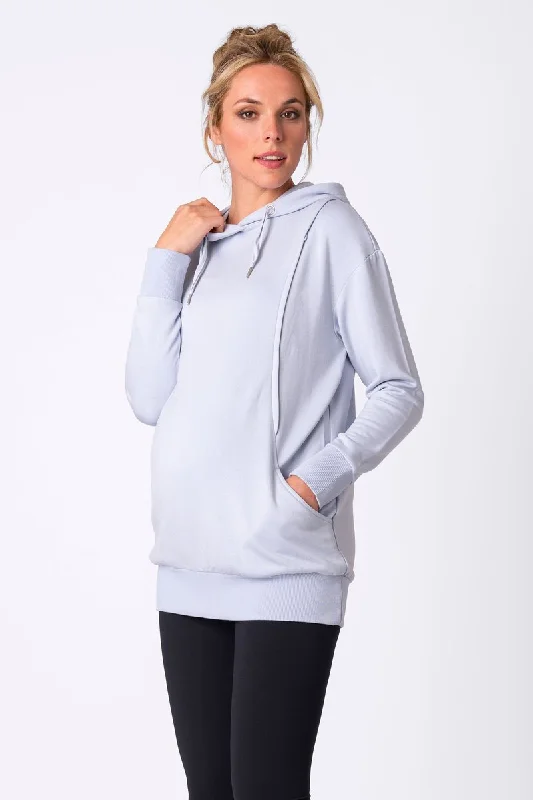 Seraphine Maternity & Nursing Hoodie Pernella Blue Hoodie with Relaxed Fit Easy Casual Seraphine Maternity & Nursing Hoodie Pernella Blue Hoodie with Relaxed Fit Easy Casual
