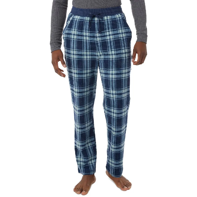 32 Degrees Heat Mens Drawstring Waist Plaid Sleep Pant Cozy Full-Length Pants