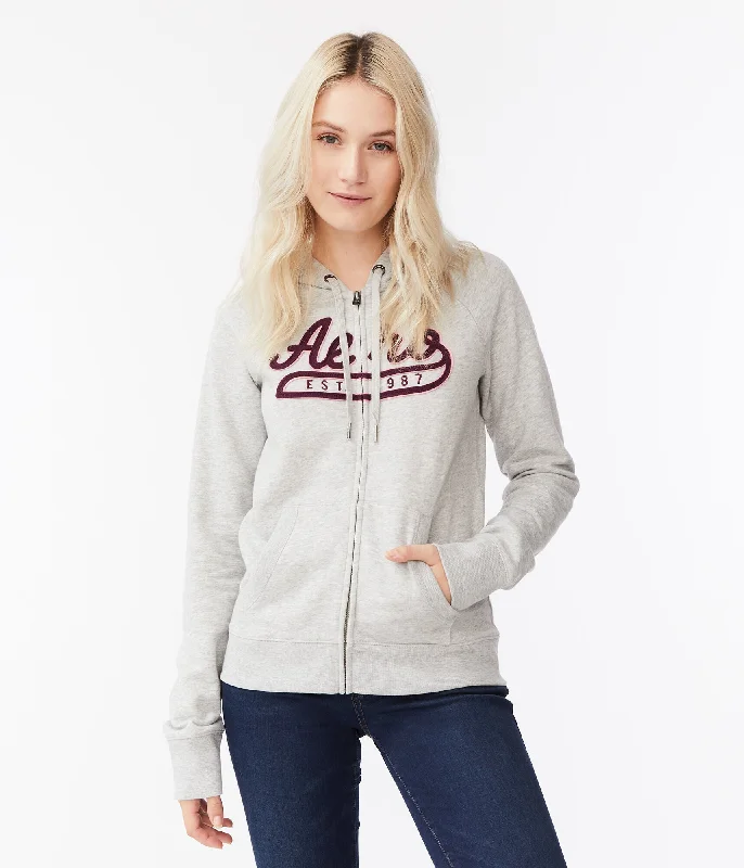 Aeropostale Aero Established 1987 Full-Zip Hoodie Hoodie with Hem Patch Decorative Personalized Aeropostale Aero Established 1987 Full-Zip Hoodie Hoodie with Hem Patch Decorative Personalized
