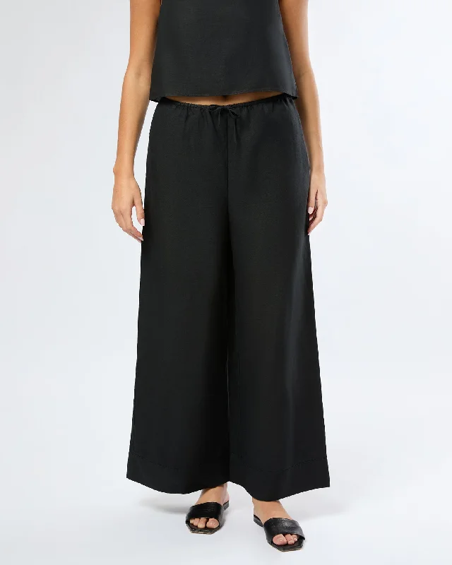 Air Linen Wide Leg Drawstring Pant Classic Chino Pants