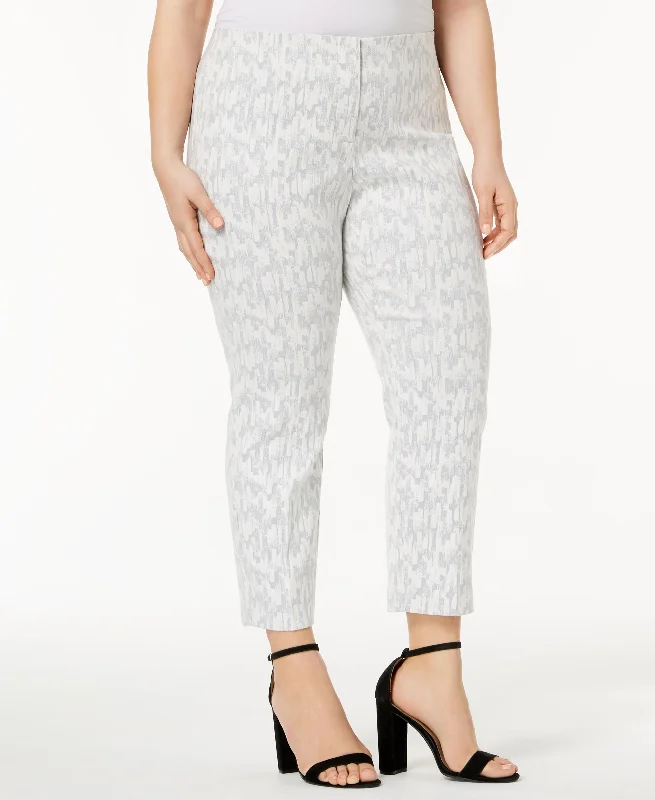 Alfani Plus Size Jacquard Ankle Pants Fashionable Track Pants