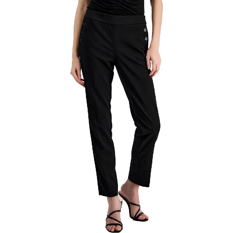 Bar III Womens High Rise Ankle Straight Leg Pants Soft Wool Pants
