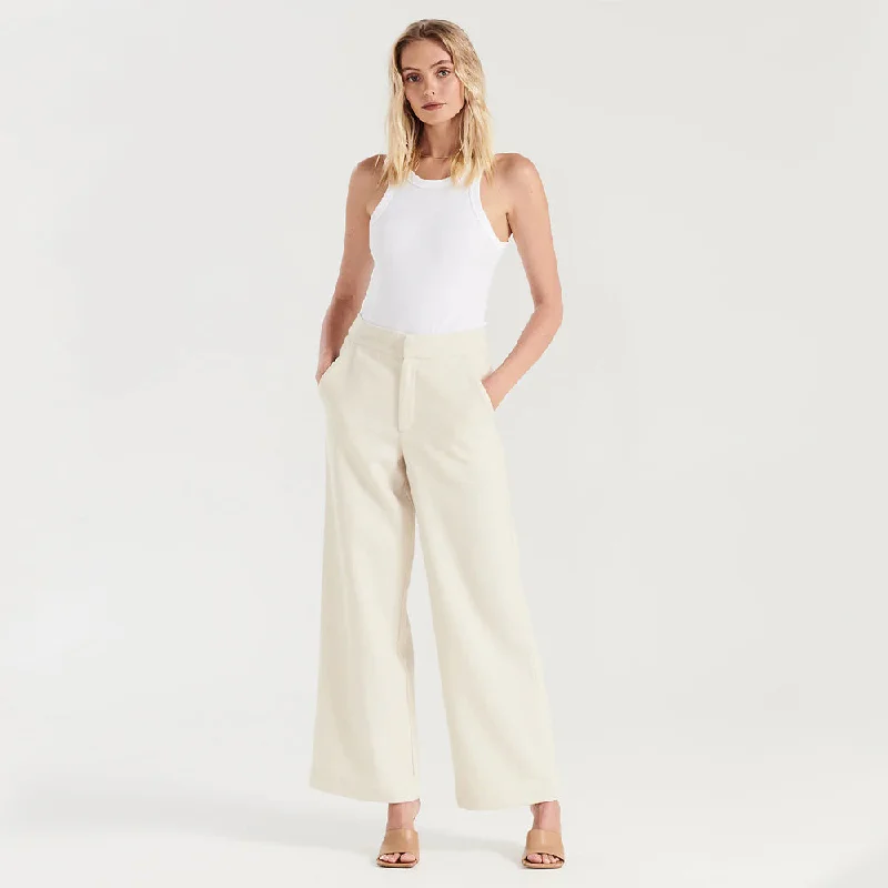 Bella Woven Mini Pants (Bone) Lightweight Linen Pants