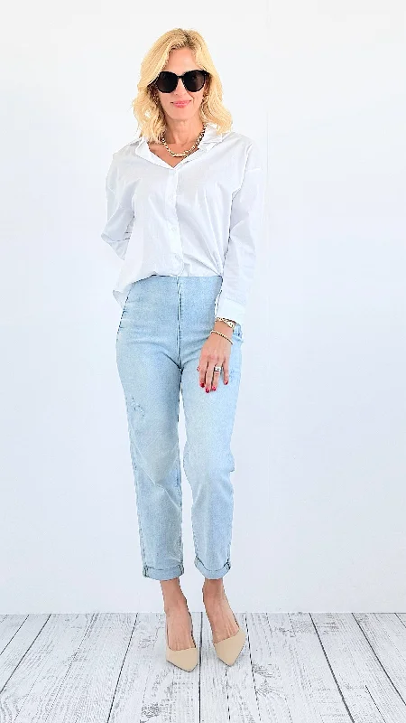 Capri High-Rise Denim Pants - Light Modern Skinny Pants