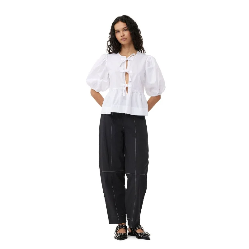Elasticated Curve Pants (Black) Trendy Wide-Leg Pants