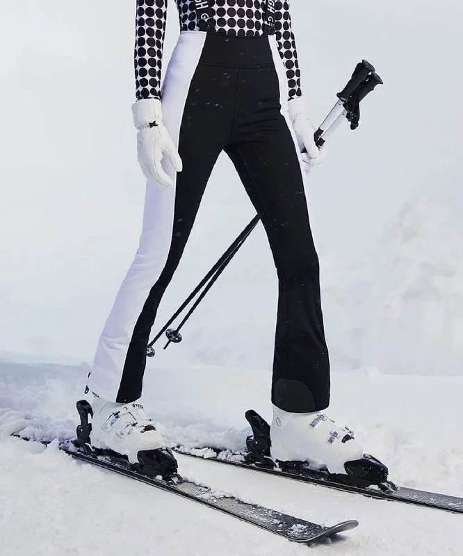 Women's Retro Ski Pants Chic Black Leggings