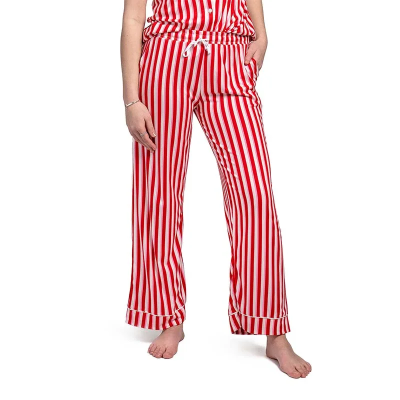 Candy Cane Lane Drawstring Pajama Pants Comfortable Cargo Pants