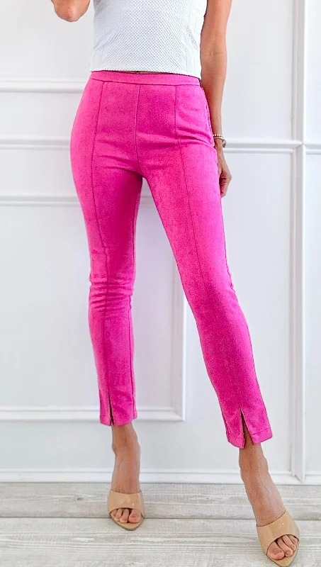 Splendid Slit Front Pants Chic Black Leggings