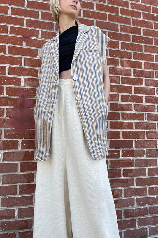 Herringbone Pants in Ivory Classic Chino Pants