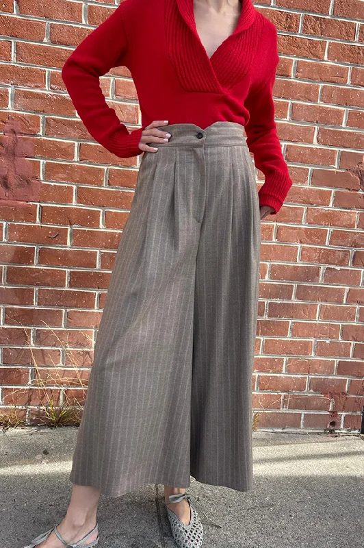 High Waist Pants in Stripe Stylish Casual Pants