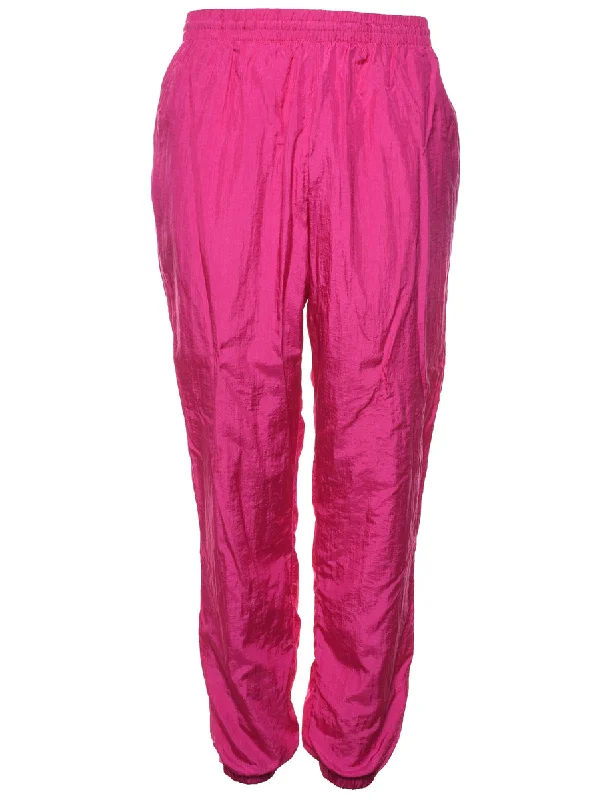 Hot Pink Track Pants - W28 L29 Relaxed High-Waist Trousers