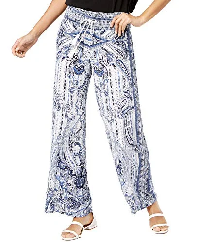 I.N.C. Petite Printed Wide-Leg Pants Comfortable Fleece Pants