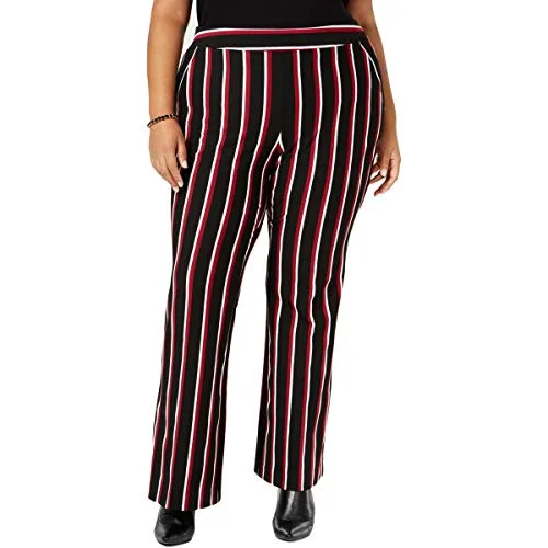 I.N.C. Plus Size Striped Ponté-Knit Pants Casual Sweatpants Style