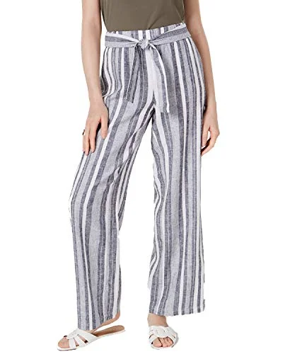 INC Petite Tie Waist Wide-Leg Pants Cozy Full-Length Pants