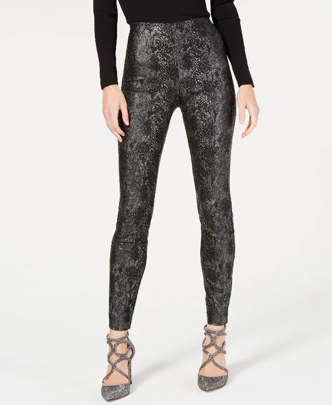 INC Snake-Print Skinny Pants High-Waist Trousers