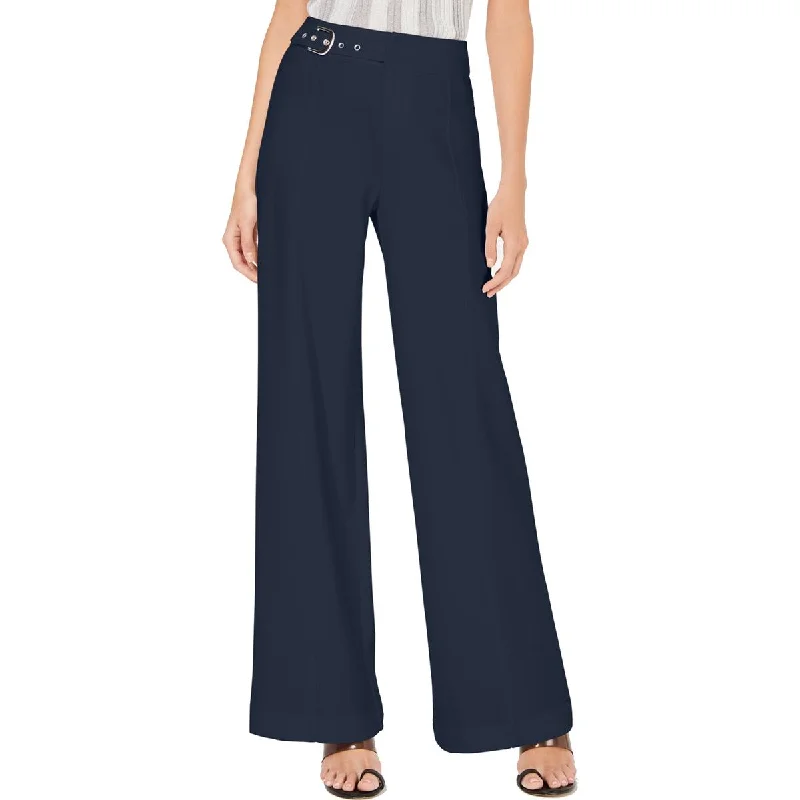 INC Womens Belted Mid-Rise Wide Leg Pants Casual Track Pants