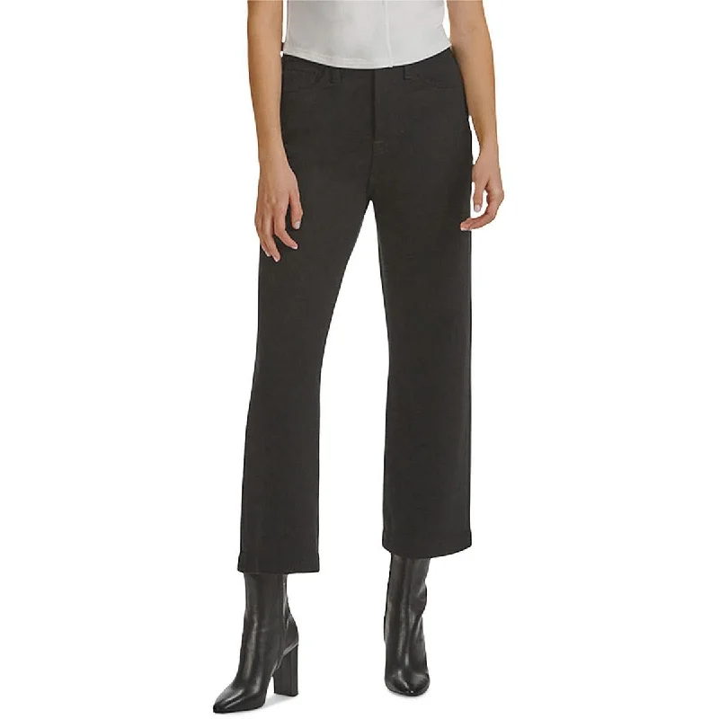 Jen7 Womens Ponte Cropped Ankle Pants Fashionable Button-Up Pants