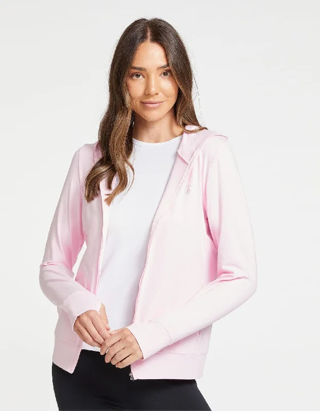 Luxe Hooded Full Zip Top UPF 50+ Sensitive Collection Hoodie with Slit Hem Functional Movement Luxe Hooded Full Zip Top UPF 50+ Sensitive Collection Hoodie with Slit Hem Functional Movement