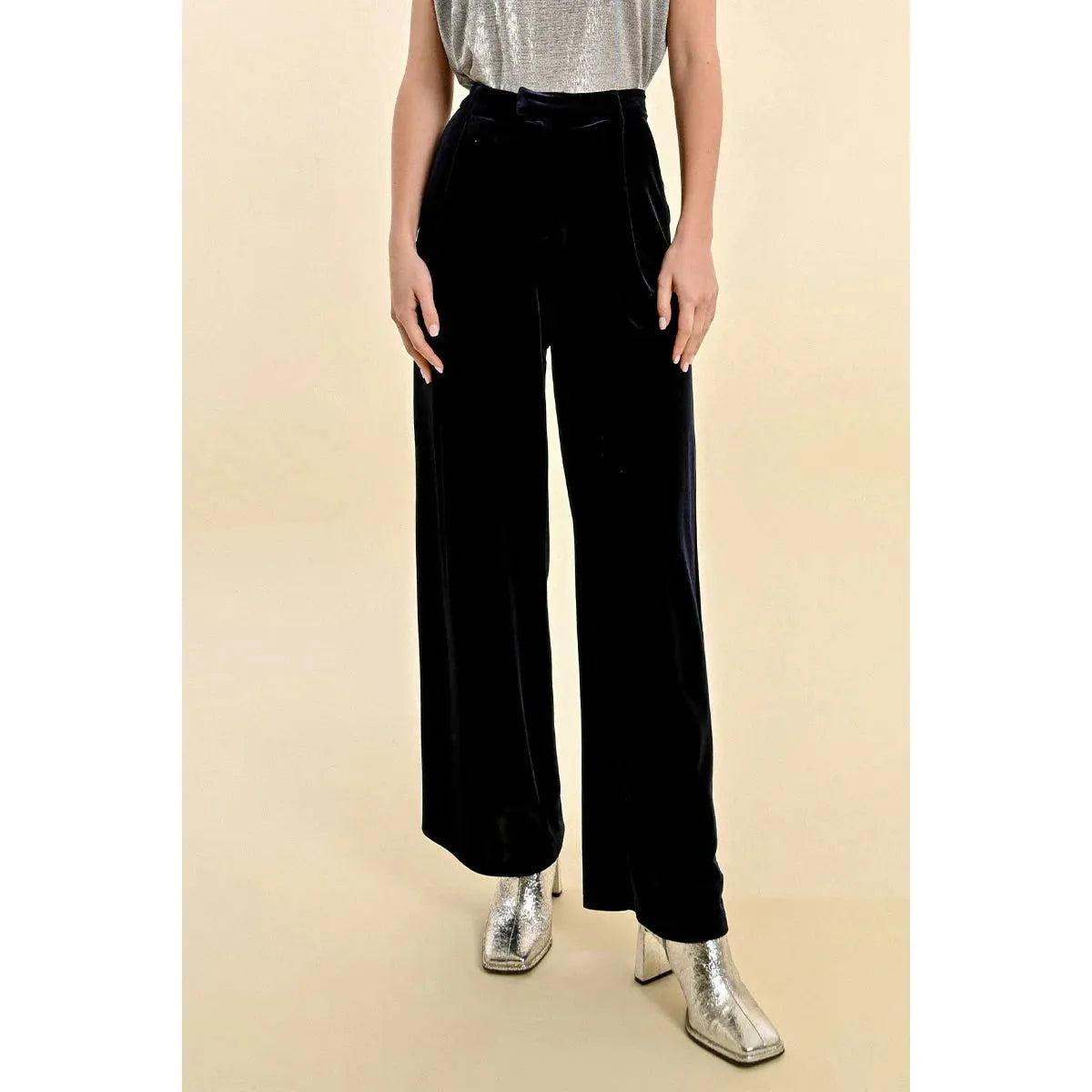 Molly Bracken Flowing Velvet Pants Cozy Jogger Leggings
