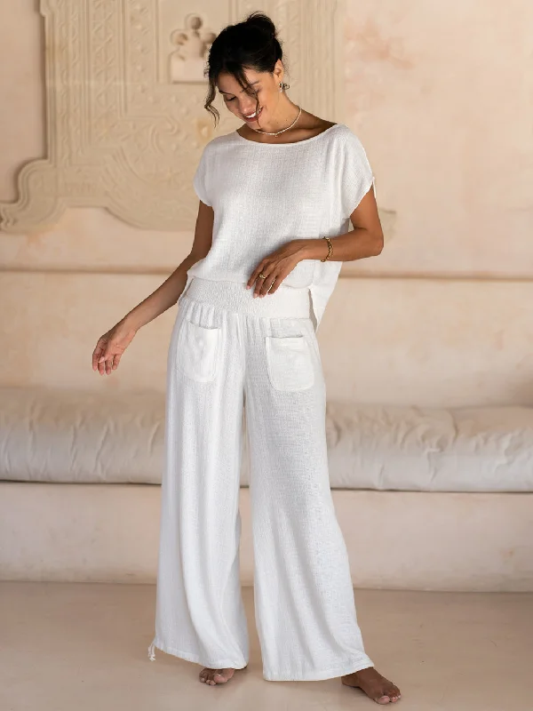 Namaste Linen Blend Pants Coconut Classic Stretch Pants