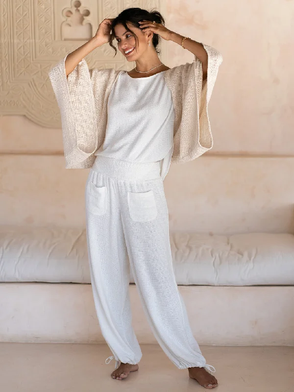 Namaste Linen Blend Pants Coconut Soft Cotton Pants