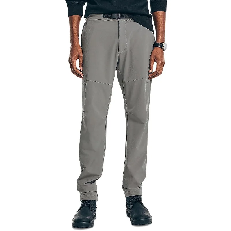 Nautica Mens    Utility Comfort Waist Straight Leg Pants Elegant Wool Trousers