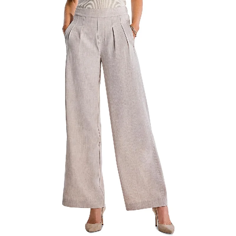 Nic + Zoe Womens Twill Office Wide Leg Pants High-Waist Yoga Pants