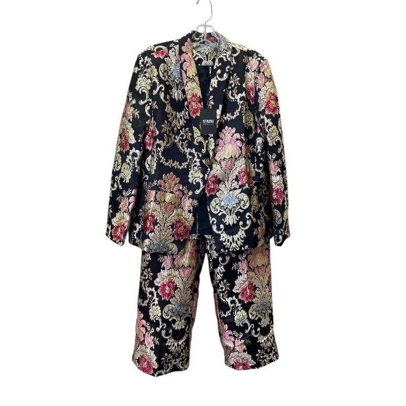 Pants Set 2Pc By Stylewe In Black & Gold, Size:Xl Casual Sweatpants Style