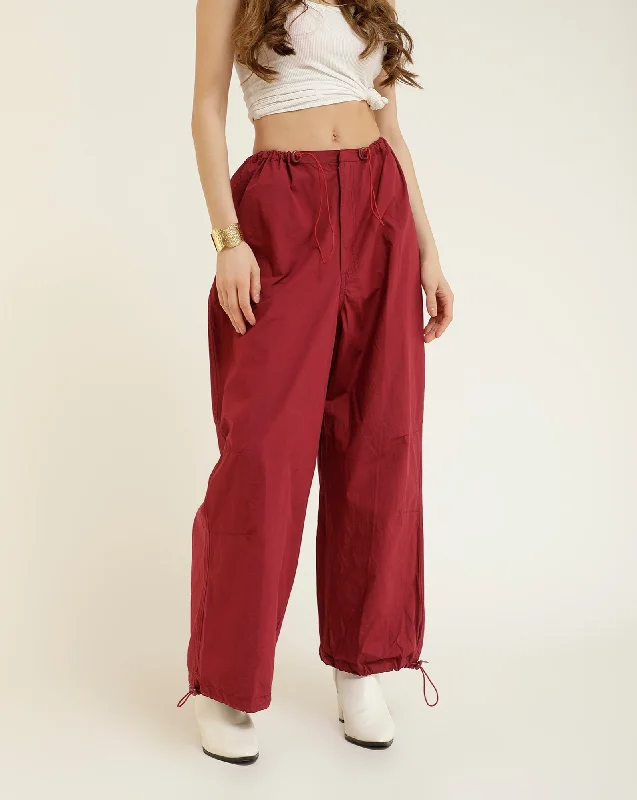 ADJUSTABLE SLIDER PARACHUTE PANTS Chic Capri Pants