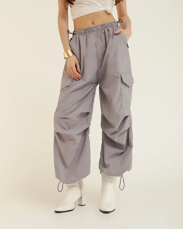 PARACHUTE PANTS WITH ADJUSTABLE SLIDER Chic Slim Fit Pants