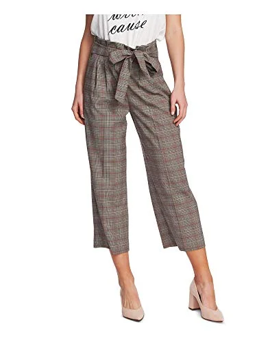 Plaid Belted Waist Capri Pants Stylish Harem Pants