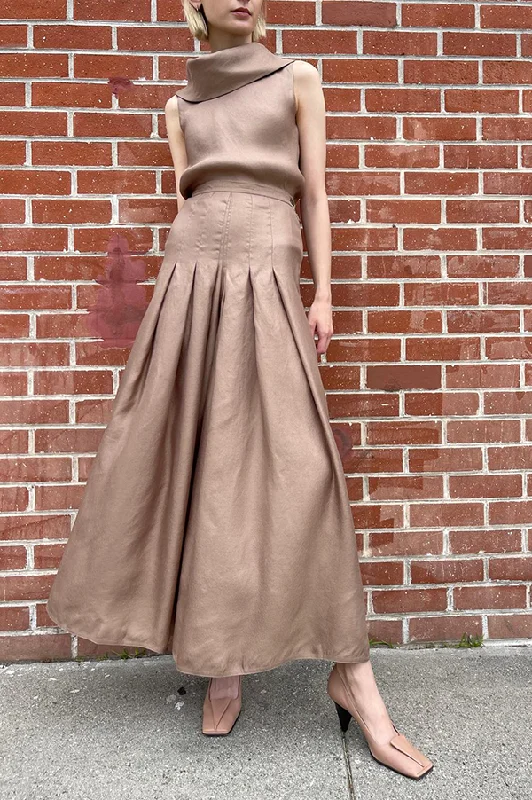 Pleated Wide Leg Pants in Nomad Comfy Cargo Trousers