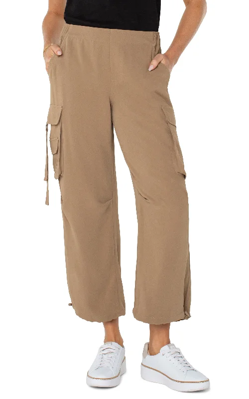 PULL-ON PARACHUTE CARGO PANTS Trendy Wide-Leg Pants