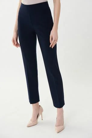 Scuba Crepe Straight Pull-On Pants - Black Soft Stretch Leggings