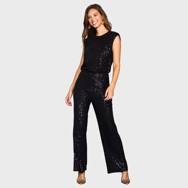Sequin Flared Pants (Black) Casual Sweatpants Style