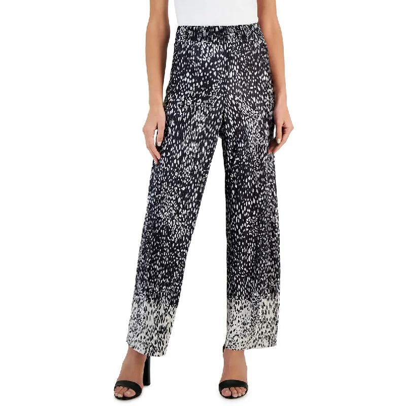 Studio by JPR Womens High Rise Pleated Wide Leg Pants Soft Cotton Pants