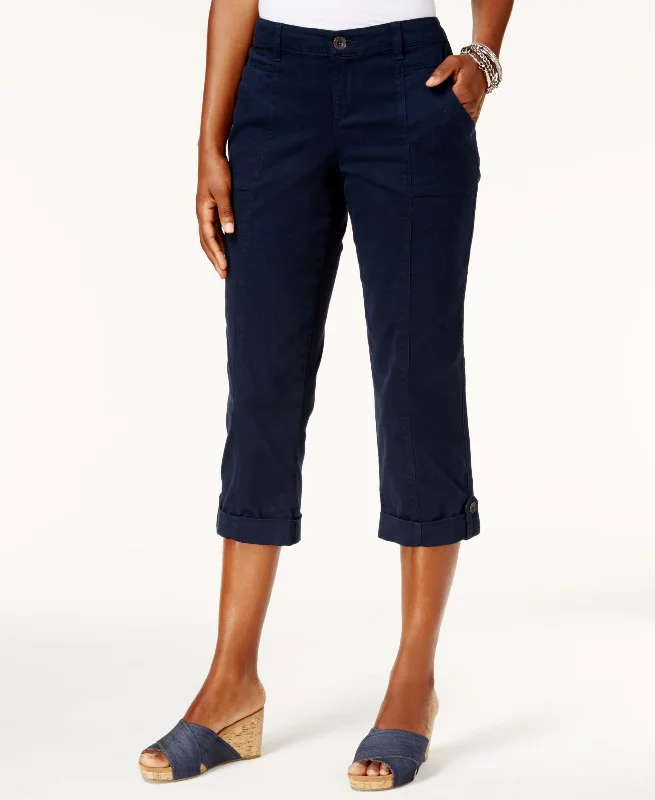 Style & Co Button Cuff Capri Pants Formal Wide-Leg Pants