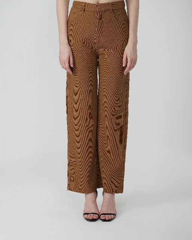 TEXTURED STRAIGHT PANTS Chic Faux Leather Pants