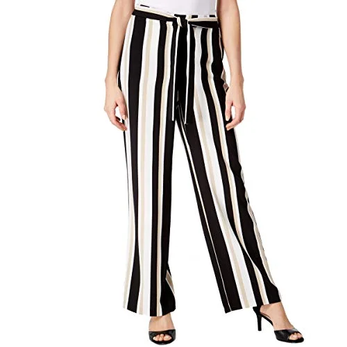 Tie-Front Wide-Leg Pants Elegant Palazzo Trousers