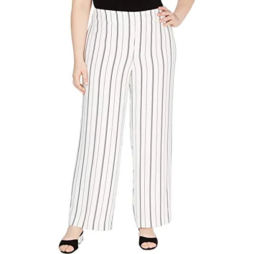 Trendy Plus Size Striped Wide-Leg Pants Cozy Maternity Pants