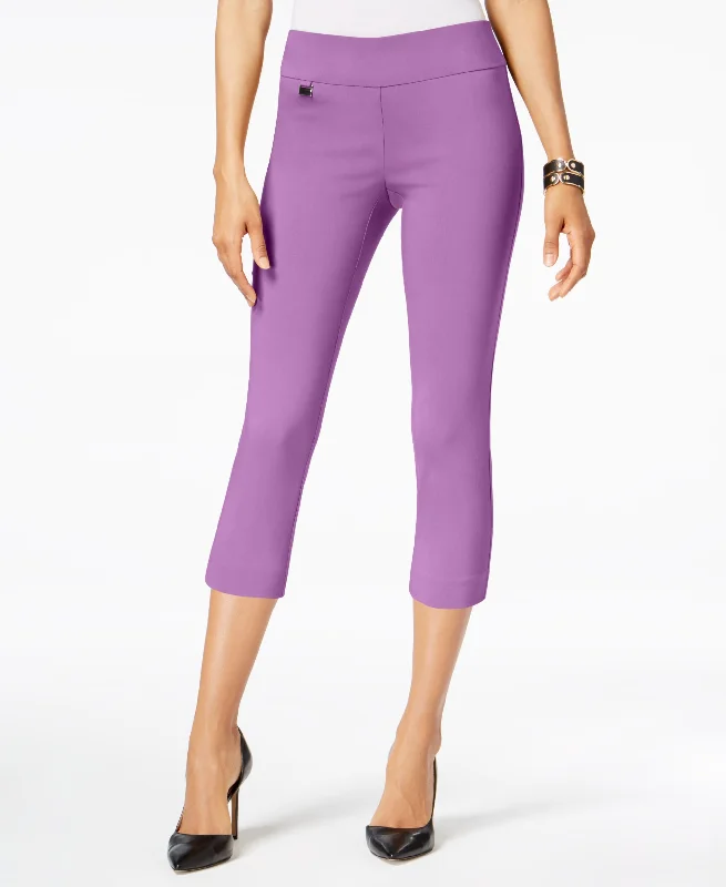 Tummy-Control Pull-On Capri Pants Soft Sweatpants Style