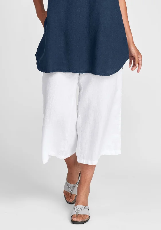 Urban Crop - Linen Drawstring Pants - FINAL SALE Trendy Work Pants