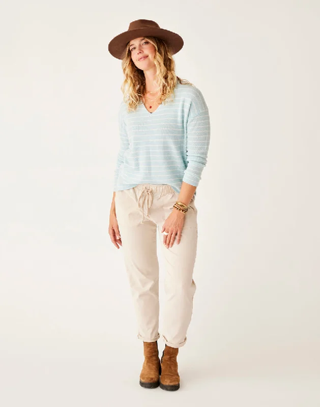 Zoe Twill Pant: Cement Soft Cotton Pants