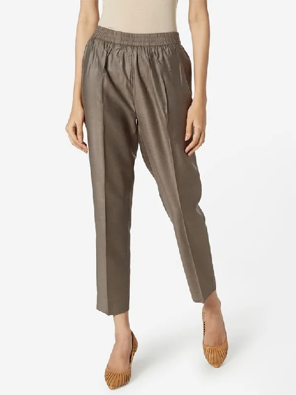 Zuba Dark Grey Ethnic Pants Elegant Trouser Pants