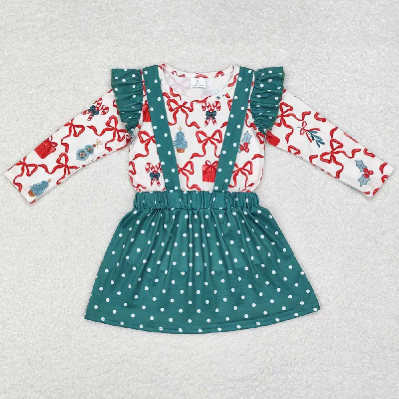 Baby Girls Clothes Christmas Bows Gifts Tunic Top Suspender Skirts Clothes Sets GLD0617 boho skirt vibe Baby Girls Clothes Christmas Bows Gifts Tunic Top Suspender Skirts Clothes Sets GLD0617 boho skirt vibe