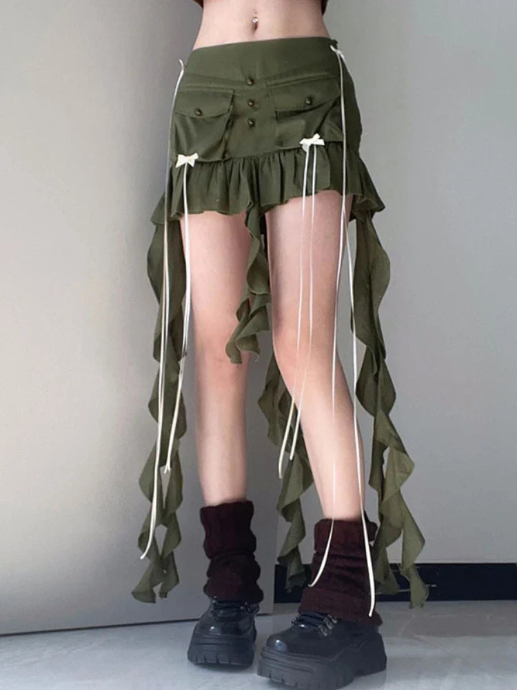 Splice Folds Mini Skirt For Women Pocket High Waist Bnadage Skirts Womens Party Casual Lace Up Slim Skirts Ladies silk skirt elegant Splice Folds Mini Skirt For Women Pocket High Waist Bnadage Skirts Womens Party Casual Lace Up Slim Skirts Ladies silk skirt elegant